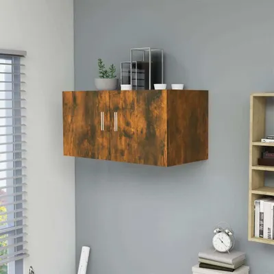 Obrázek produktu pro The Living Store nástěnná skříňka kouřový dub 80x39x40 cm materiál na bázi dřeva