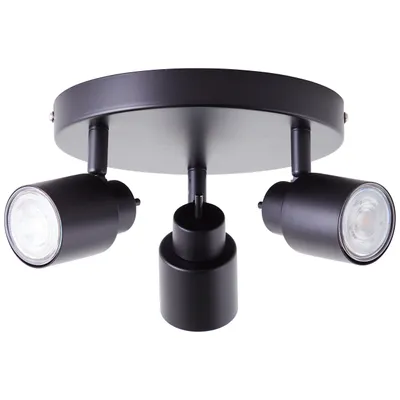 Immagine prodotto di BRILLANTE faretto LED nero ANDRES | plafoniera a tre fiamme con sorgente luminosa sostituibile | 3x GU10 4,5W 345 lumen 3000 Kelvin | metallo