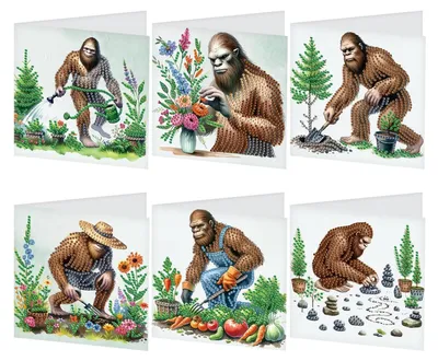 Productafbeelding van Set van 6 Diamantschilderij Wenskaarten met Enveloppen