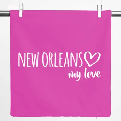 Produktbild von Huuraa Kissenbezug New Orleans my love 40x40cm Fuchsia Baumwolle Dekokissenbezug Geschenkidee