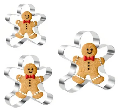 Productafbeelding van Set van 3 uitsteekvormen voor kerstkoekjes in roestvrij staal