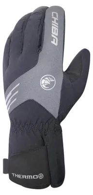 Zdjęcie produktu dla CHIBA Thermo Plus - wodoodporne, zimowe rękawice rowerowe, czarne, rozmiar 3XL.
