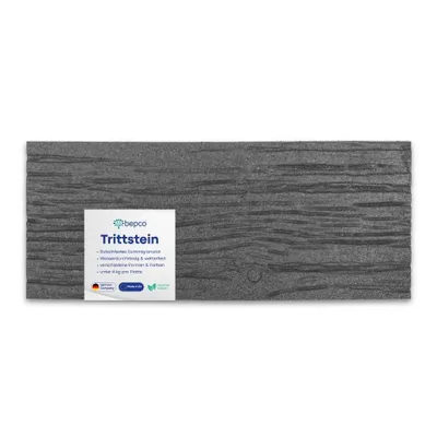 Immagine prodotto di bepco set di 4, traversine ferroviarie in gomma riciclata, 61 x 25,5 x 1,7 cm, grigio