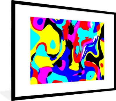 Produktbild von MuchoWow® MuchoWow® Gerahmtes Poster Bunter Hintergrund 80x60 cm - Poster mit zchwarzem Bilderrahmen - Schlafzimmer-Dekorationen - Fotoposter