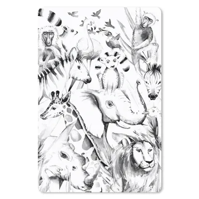 Produktbild von MuchoWow® Mauspad Mousepad Aquarelle - Tiere - Dschungel - Pastell - Jungen - Mädchen - Kinder 18x27 cm - Mousepads - Maus Mat - Pad - Mausunterlage