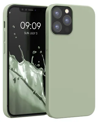 Produktbild von kwmobile Handyhülle für iPhone 12 Hülle / iPhone 12 Pro Hülle - Silikon Handy Case - weiche Oberfläche - kabelloses Laden - Graugrün