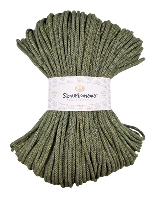 Produktbild von Glitzer-Baumwollkordel 5 mm, Kordel mit Kern, geflochtene Kordel mit Metallicfaden, Häkelkordel, Makrameekordel, Glanzkordel, viele Farben