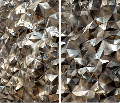 Produktbild von Spritzschutz Herdabdeckplatte Schneidebrett aus Glas Geometrisches Muster 2-Teilig (60x52cm)