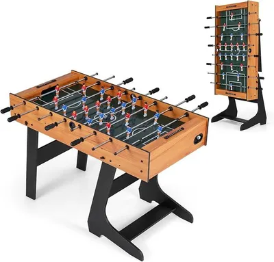 Imagen del producto de Mesa de futbolín Silecomplaza, mesa de futbolín plegable que incluye 22 figuras, 2 balones y 2 contadores de puntos. Mesa de futbolín para adultos y niños, mesa de fútbol, mesa de juegos para fiestas y bares. Dimensiones: 121 x 60,5 x 81 cm