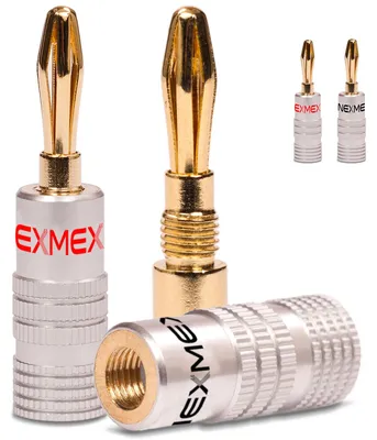 Produktbild von Bananenstecker 24K vergoldet 4x High End Stecker NEXMEX Lautsprecher Kabel
