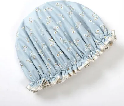 Imagen del producto de Cubierta para ducha con estampado floral, de doble capa, impermeable, de tamaño universal, para usar en la ducha