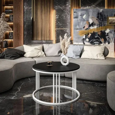 Produktbild von Runder Couchtisch LORI matt schwarz