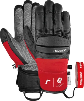 Produktbild von Reusch Fingerhandschuhe Marco Odermatt mit winddichter und extra atmungsaktiver Funktion 7705 black/fire red 9.5