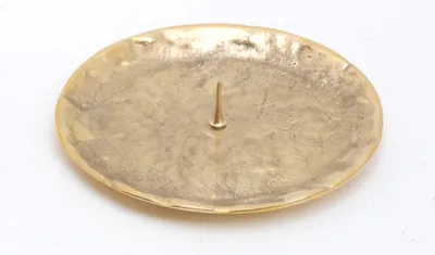 Produktbild von Kerzenteller Messing Gold mit Dorn Ø 9 cm ideal für Kerzen