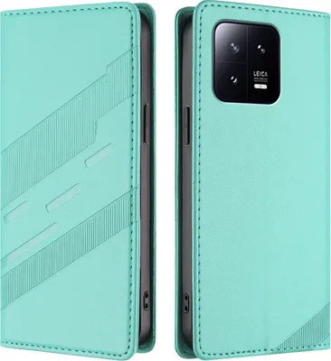 Produktbild von Hülle für Xiaomi 13, Kunstleder Brieftaschen Handyhülle mit Kartenfach und Standfunktion Türkis