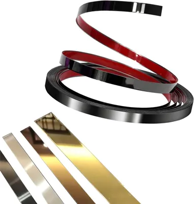 Image de Bande de décoration adhésive flexible, 5 mètres, noire, pour murs et miroirs