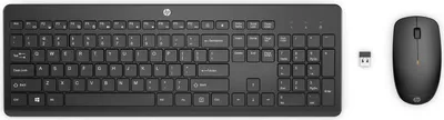 Immagine prodotto di HP 235 Mouse e tastiera senza fili (combinati), Dimensioni complete (100%), Senza fili, RF senza fili, Interruttore a chiave a membrana, Nero, Mouse incluso