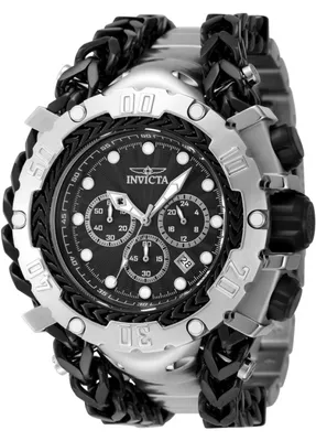 Obrázok produktu pre Invicta Gladiator 48185 Pánske Hodinky - Quartz Hnací Mechanizmus - Nerezová Oceľ s Čiernym Ciferníkom - 58 mm