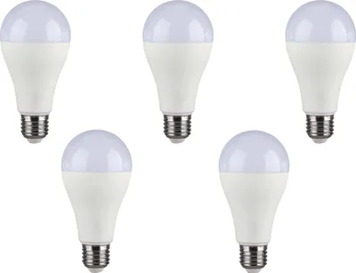 Produktbild von V-TAC LED-Lampe, Tropfenform, E27, EEK: F, 15W, 1521lm, 4000K, 5 Stück