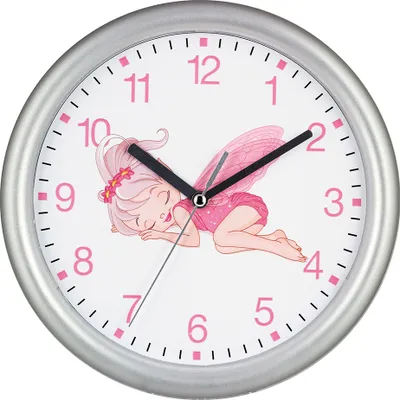 Produktbild von Kinderwanduhr – Elfen-Motiv – Für MÄDCHEN geeignet – ABS-Gehäuse – Plastikglas – Geräuschlos – Ø 25 cm