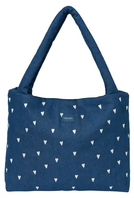 Produktbild von Studio Noos Denim White Hearts Mom Bag - Dark Blue