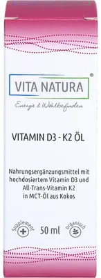 Obrázek produktu pro Vita Natura Vitamin D3 1000 I.U + K2 20 µg kapky, 50 ml roztok