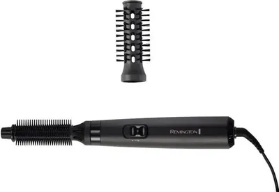 Zdjęcie produktu dla Szczotka z gorącym powietrzem Remington [w tym 2 nasadki: okrągła szczotka 19 mm i 25 mm] Blow Dry&Style (suszy i stylizuje, nadając kształt i objętość, idealna do krótkich włosów) 2 ustawienia ciepła i nadmuchu, Airstyler AS7100, czarny