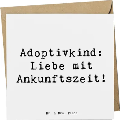 Produktbild von Mr. & Mrs. Panda faltkarte Spruch Adoptivkind Liebe - Weiß - Geschenk, doppelkarte, Klappkarte, Familie, Handgefertigte Produkte, handgemacht, Geschenke, Glückwunschkarte
