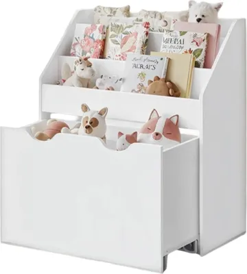 Produktbild von Weißes Bücherregal mit 3 Regalen – Lagerregal – platzsparend – 29,5 x 62,5 x 70 cm