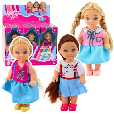 Productafbeelding van Kaibibi minipop lang haar kleurrijke jurk 12 cm mix
