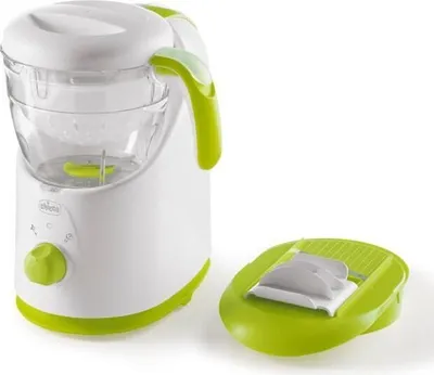 Produktbild von Chicco Easy Meal Mahlzeitenkocher, Multifunktions Babynahrungszubereiter für die Entwöhnung, Mixer und Speisenwärmer, mit Dampfgaren und Expressreibe, Mischen, Hacken, Aufwärmen und Auftauen