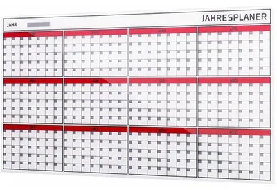 Produktbild von Glasboard Jahresplaner 12 Monaten 78x48cm