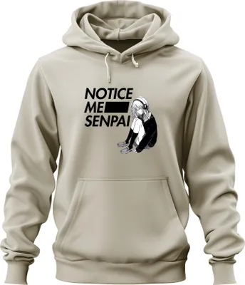 Produktbild von NOTICE ME SENPAI Anime Manga Mädchen Kopfhörer Kawaii Otaku Japan Uni Hoodie Kapuzenpullover, Natur, L