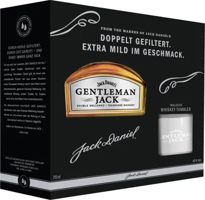 Produktbild von Jack Daniel's Gentleman Jack Rare Tennessee Whiskey + 1 Tumbler Geschenkset | 40 % vol | 0,7 l