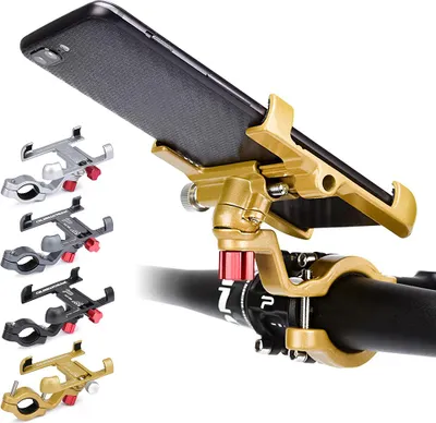 Zdjęcie produktu dla Mocny uchwyt rowerowy na telefon ze stopu aluminium Uchwyt rowerowy na telefon z regulacją obrotu o 360 mm Uchwyt na telefon na kierownicę 31,8 mm