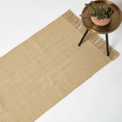 Immagine prodotto di HOMESCAPES Zaphyr tappeto in juta 66 x 200 cm - colore naturale in 100 % juta
