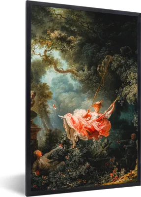 Produktbild von MuchoWow® MuchoWow® Gerahmtes Poster Die Schaukel - Jean-Honoré Fragonard 20x30 cm - Poster mit zchwarzem Bilderrahmen - Drucken - Bilder Poster im Rahmen
