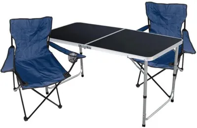 Immagine prodotto di Set da picnic Azomor in tre pezzi con tavolo pieghevole e comode sedie
