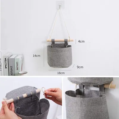 Produktbild von Hängende Aufbewahrungstasche mit 4 Taschen, Wand-Organizer, Utensilien-Organizer