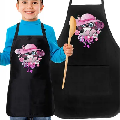 Produktbild von Kinderschürze mit süßen Tieren, ideal für Schule und Spaß