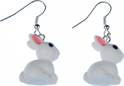 Produktbild von Hase Kaninchen Ohrringe Miniblings Hänger Hase Kaninchen weiß rosa Ohren