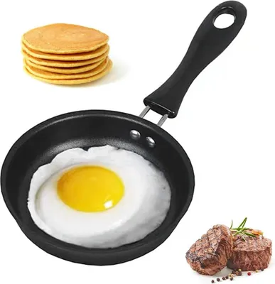 Immagine prodotto di Padella mini - padella antiaderente - adatta per il campeggio e per la casa - 12 cm - nero