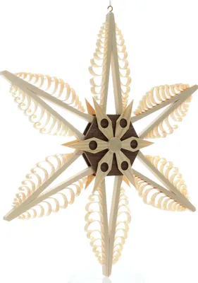 Produktbild von Fensterschmuck Spanstern Mitte mit Holzstern( Beidseitig) BxHxT=33x33x3cm NEU
