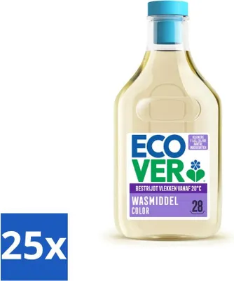 Produktbild von Ecover - Flüssigwaschmittel - Color - Apfelblüte & Freesie - 1 Liter - 28 Wäschen - Vorteilspack - 25 Stücke