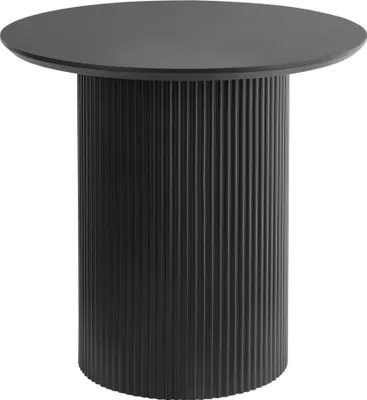 Produktbild von BELIANI Beistelltisch Schwarz MDF-Platte Metallfuß ø 50 cm Modernes Design Wohnzimmer