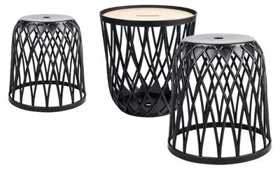 3er-Set Aufbewahrungskörbe, 55 l + 2x 35 l, Anthrazit