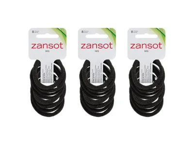 Produktbild von ZANSOT, 3 Stück elastische Haargummis, Stoff, schwarz, 8 Stück