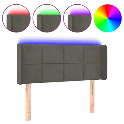 Produktbild von vidaXL LED Kopfteil Dunkelgrau 103x16x78/88 cm Samt