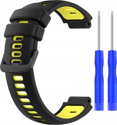Zdjęcie produktu dla Pasek silikonowy do Garmin G02 - czarno-żółty