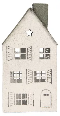 Immagine prodotto di Clayre & Eef, decorazione "Casa", 16x9x32 cm, bianca, in metallo